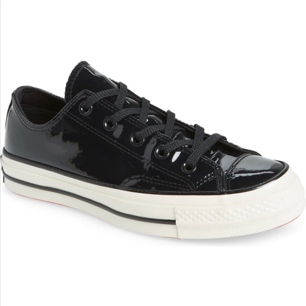 CONVERSE Sz 7.5/8 Chuck Taylor All Star Patent Leather Low Top Sneakers Shoes 8
